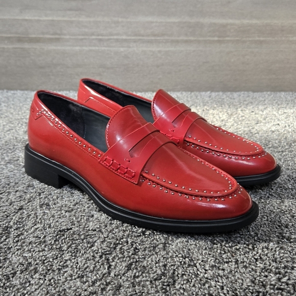 Sarto Eden Stud Loafers Red Loafers NEW size 7.5